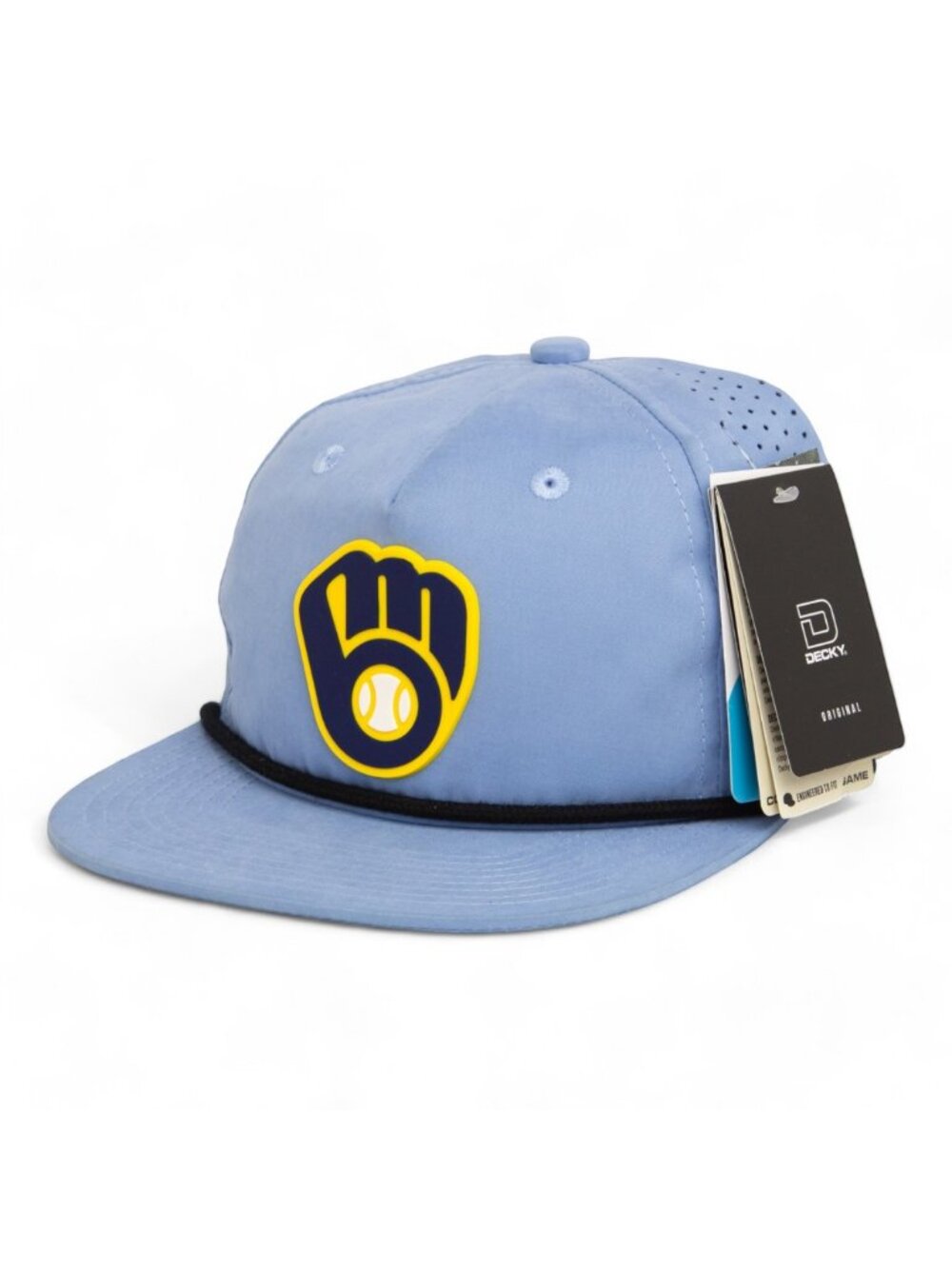 Milwaukee Brewers 3D Perforated Rope Hat- Sky/ Black